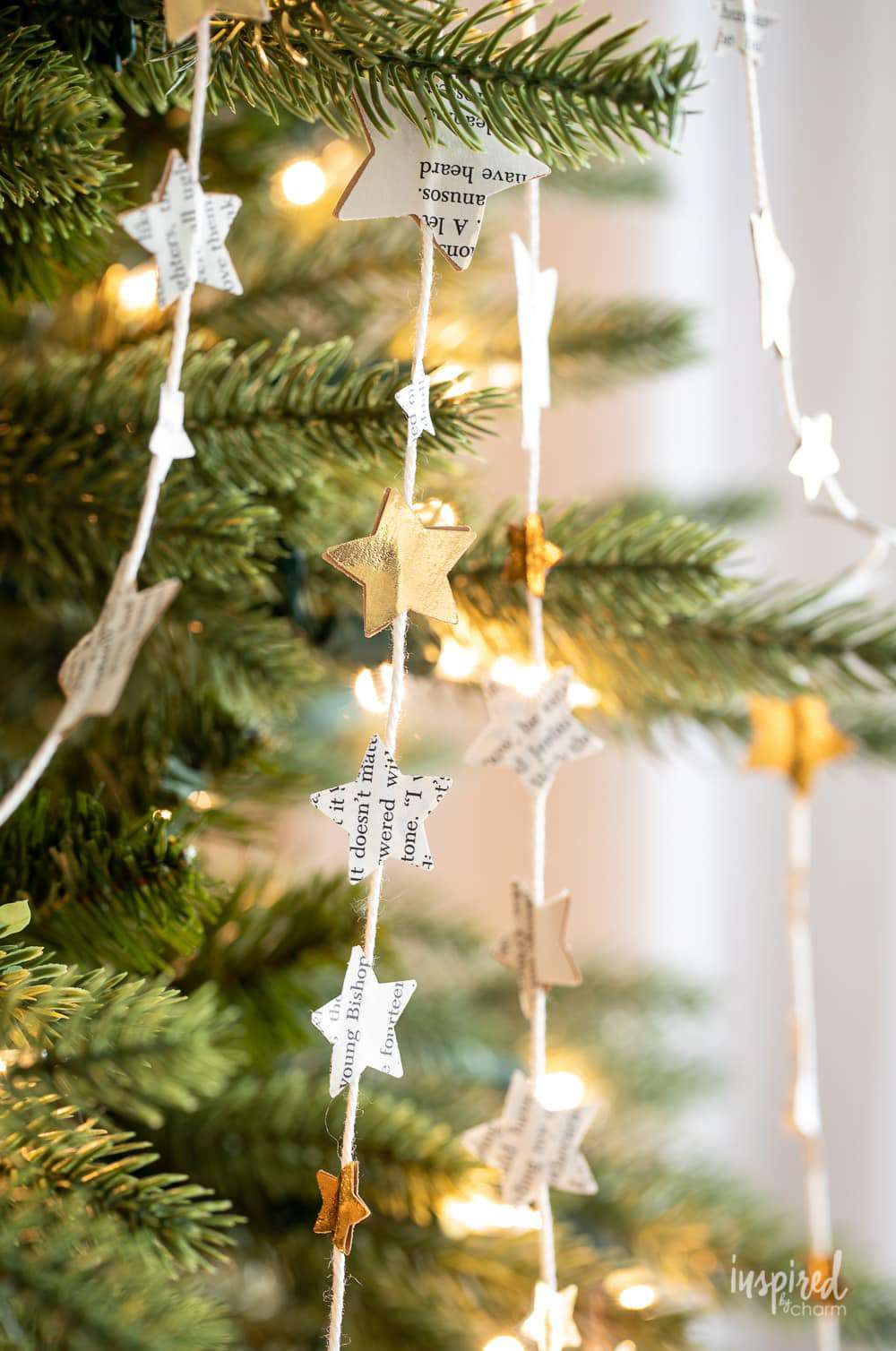 diy weihnachtsbaum papier stern girlande