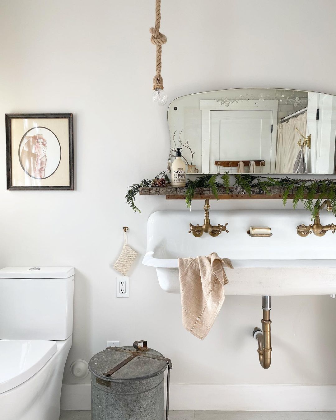 Badezimmer Waschbecken Weihnachtsgirlande Ideen