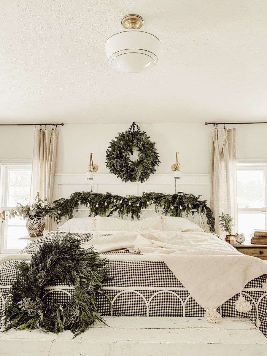 diy weihnachten schlafzimmer girlande ideen