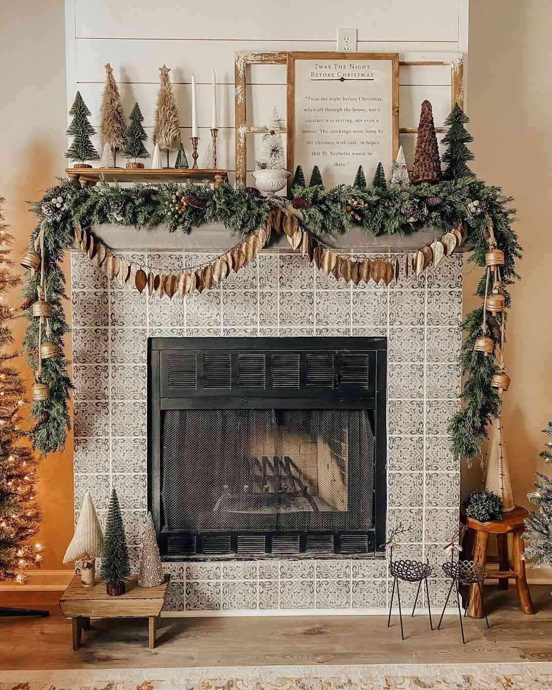 diy maximalistische weihnachtsmantel girlande ideen