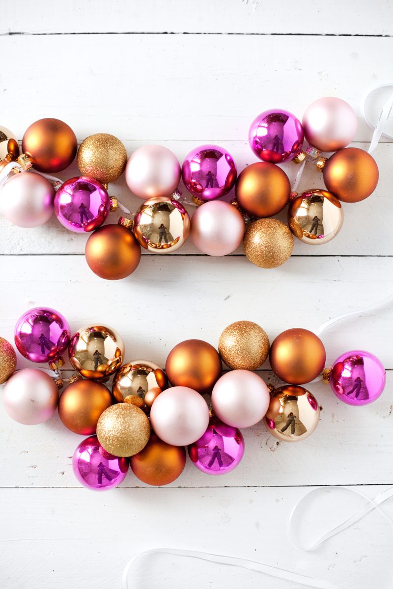 diy ball ornament weihnachtsgirlande 