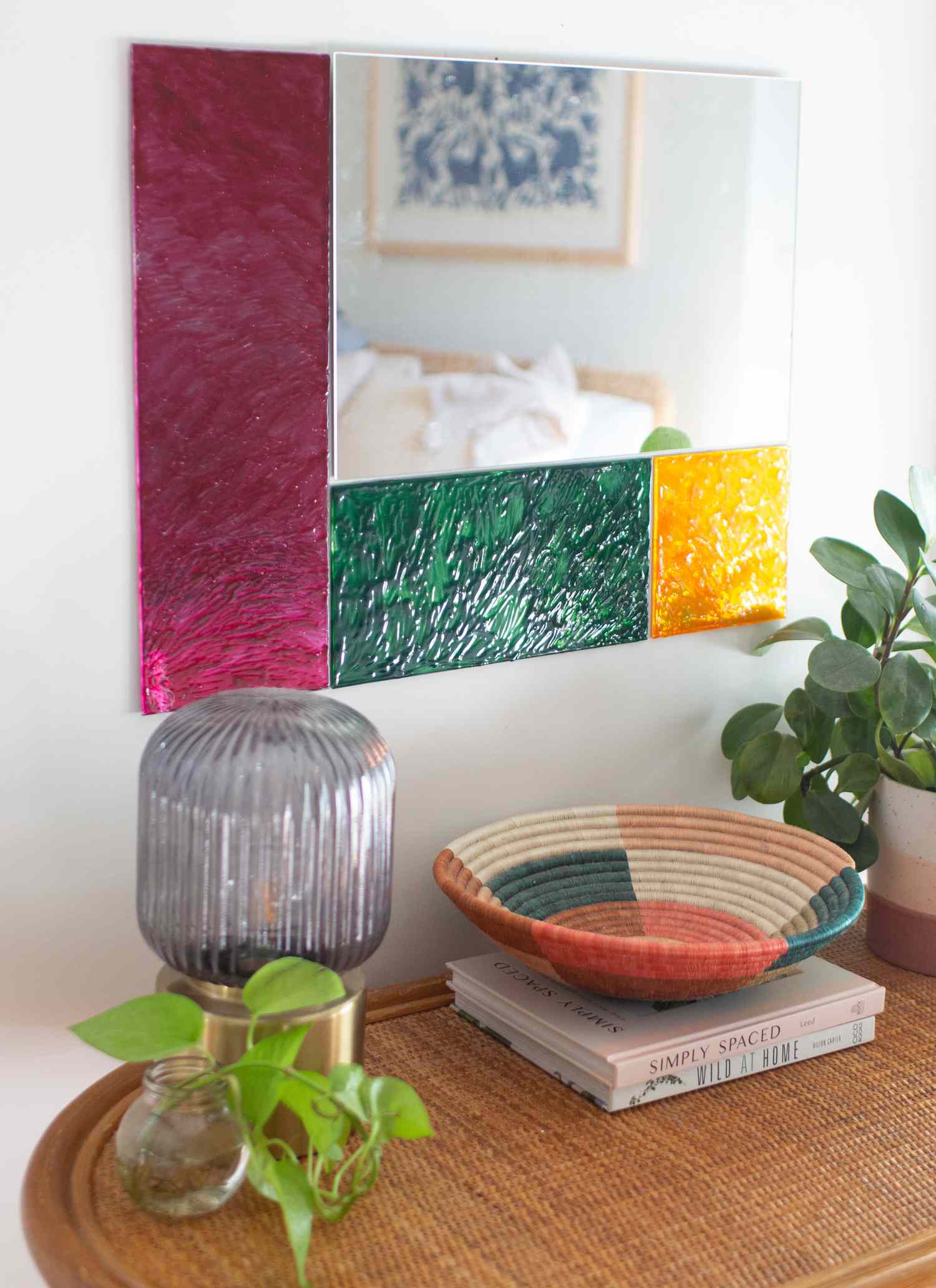 DIY-Spiegelrahmen aus Buntglas