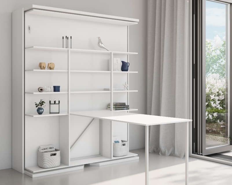 Compatto Wandbett Drehbares Bücherregal Tisch