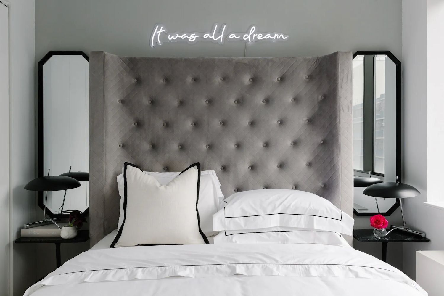 Schlafzimmer Wand Neon-Schild Dekor Ideen