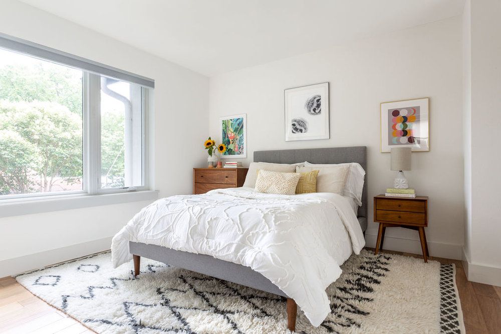 schlafzimmer teppiche ideen chevron