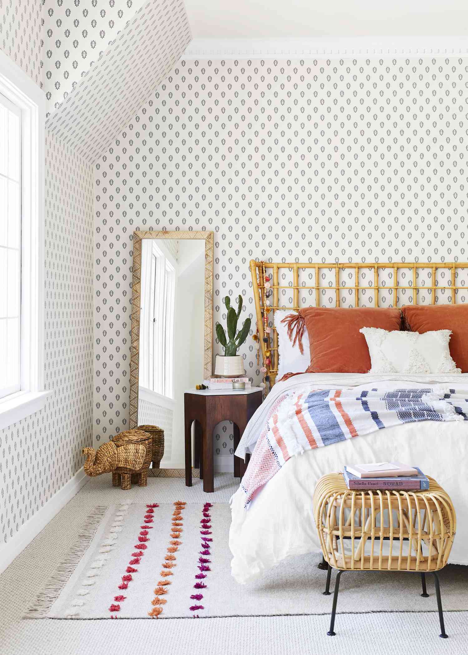 schlafzimmer teppiche ideen polka dot