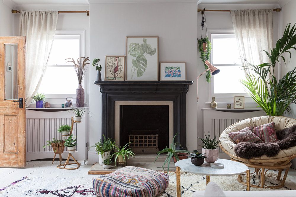 kleines Wohnzimmer im Scandi-Stil