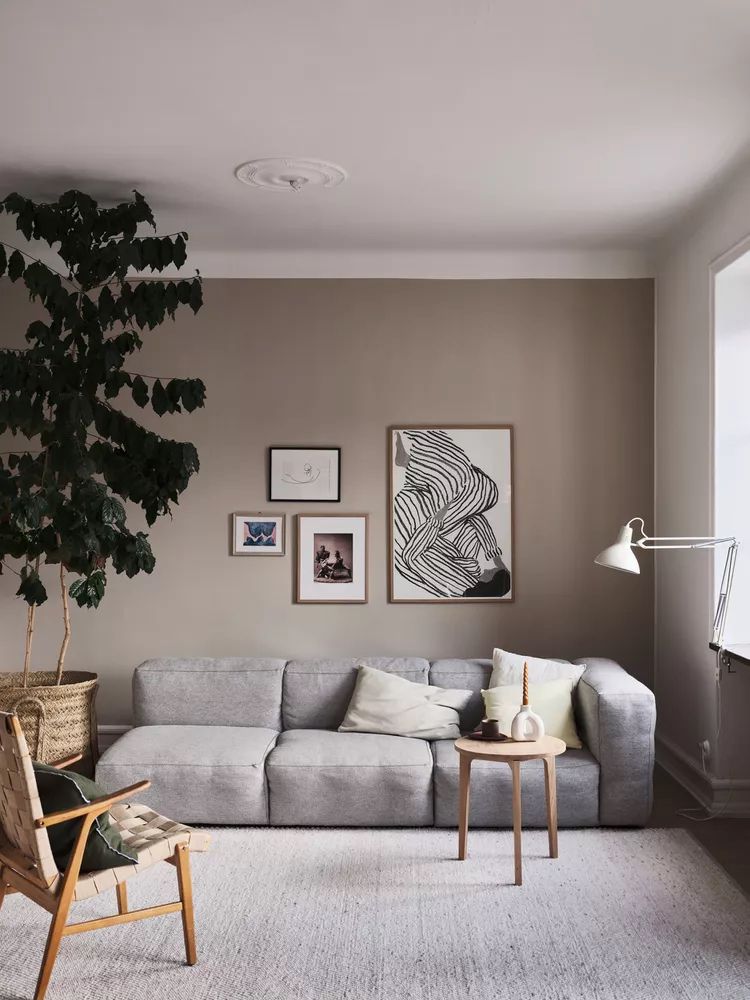 Beste Taupe -Lackfarben für Japandi Wohnzimmer