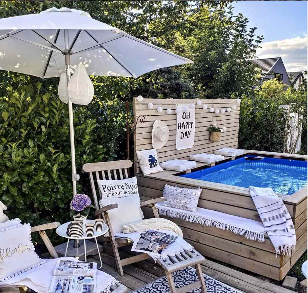 aufstellbarer Sonnenschirm für die Terrasse