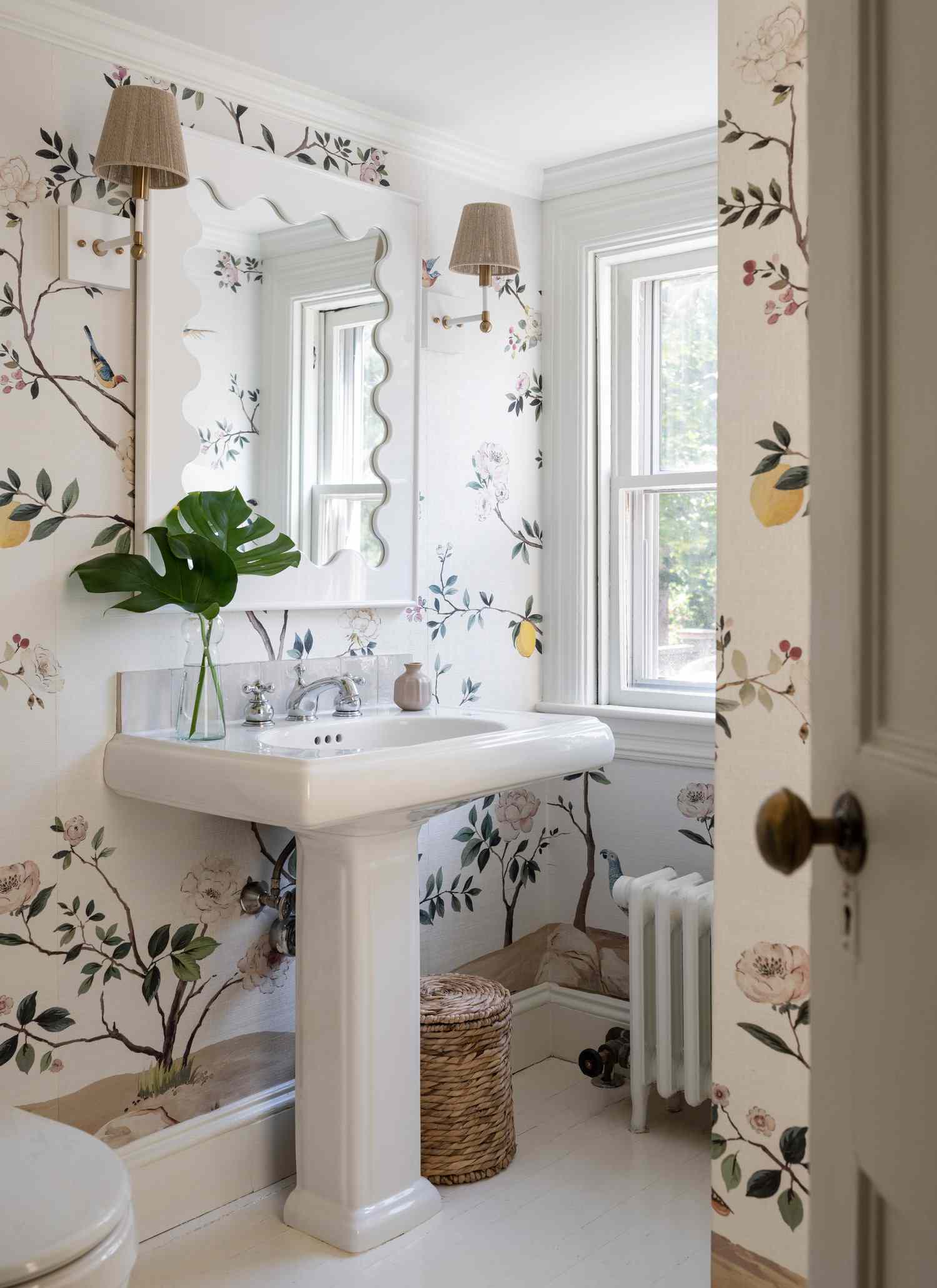 weiße Badezimmer Tapeten Ideen
