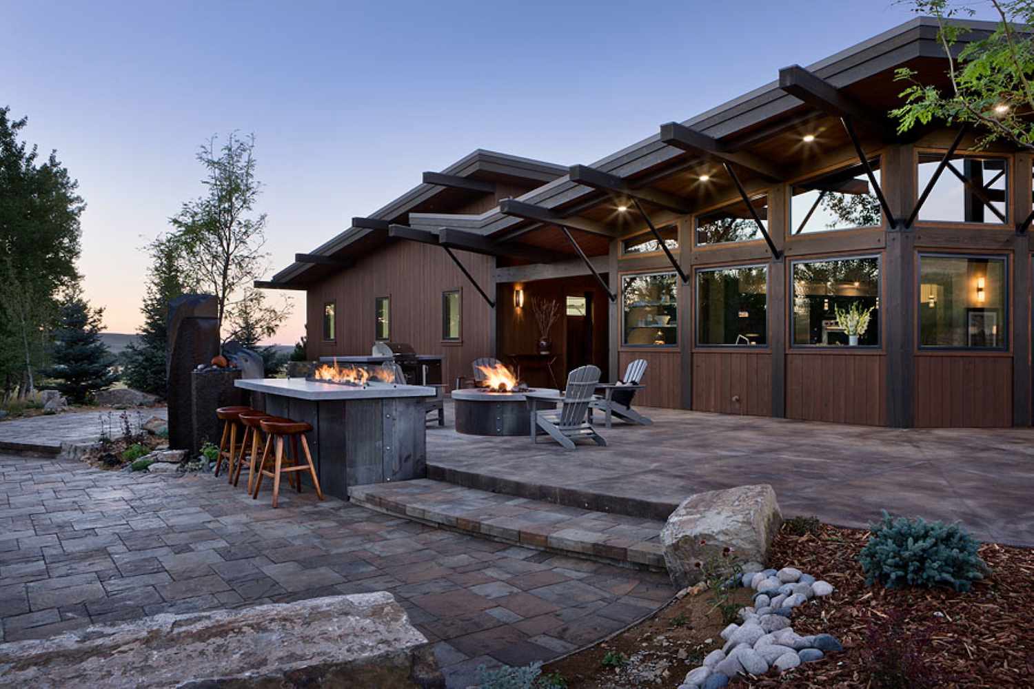stone patio fire pit ideas