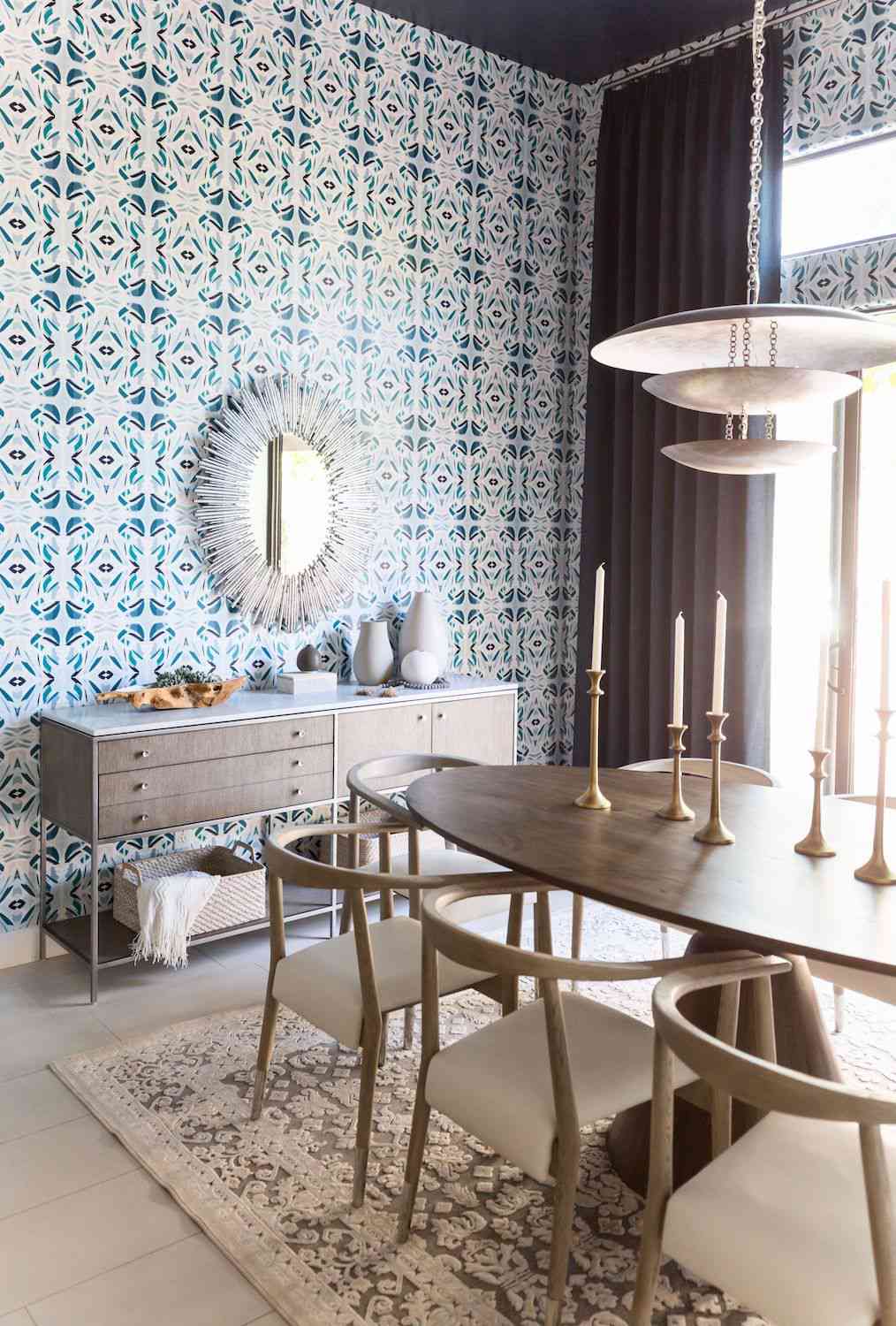 Boho-Esszimmertapete