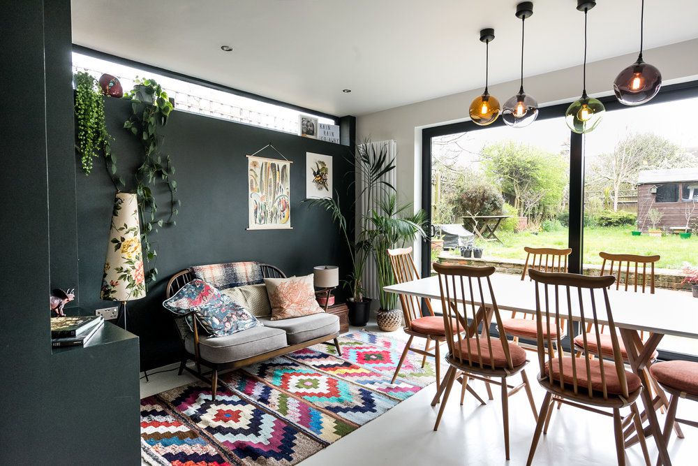 farbenfrohes Boho-Esszimmer