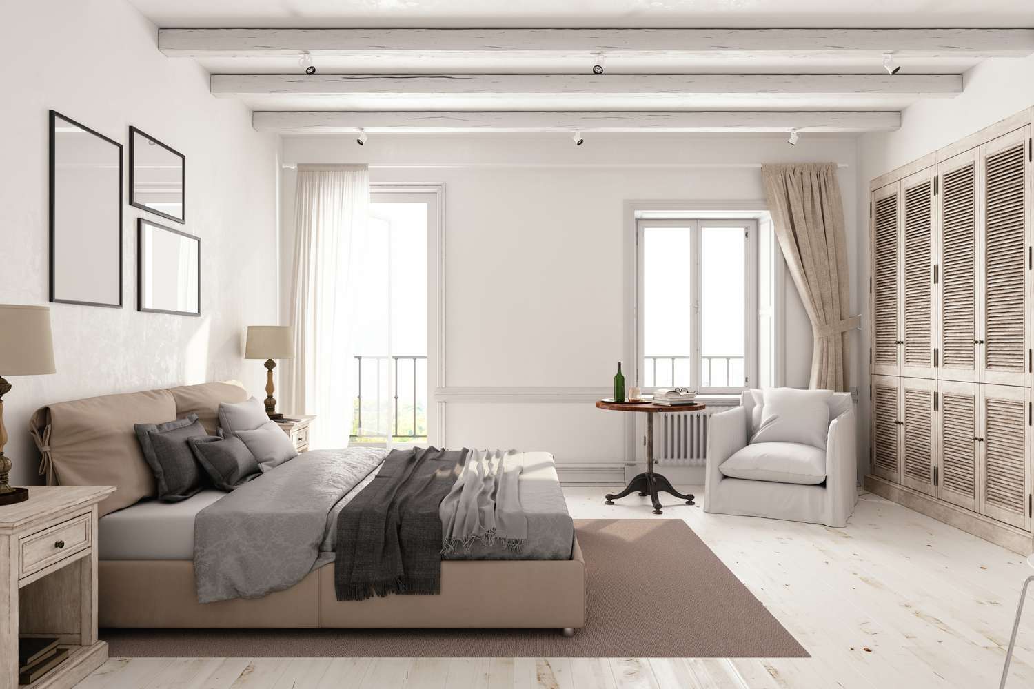 Feng Shui-Schlafzimmeraufteilung: 9 Anordnungsoptionen zum Ausprobieren 10 Bett gegenüber der Schranktür