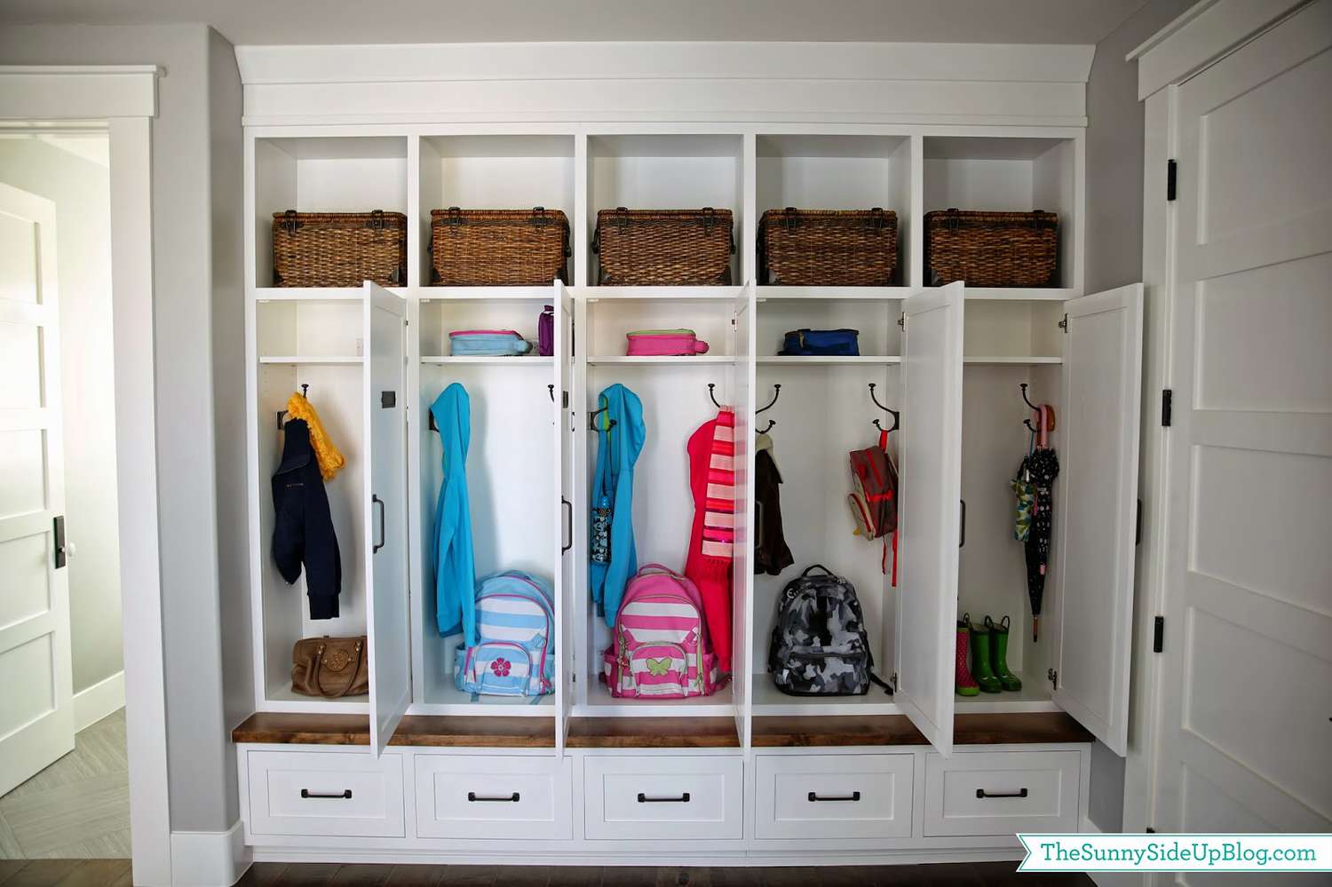Ablagefächer im Mudroom