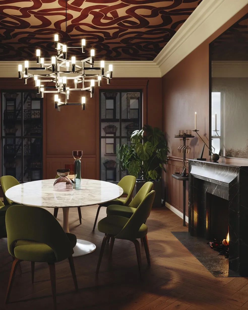 38 Midcentury Modern Dining Rooms That Transcend Time 54 brown midcentury modern dining room
