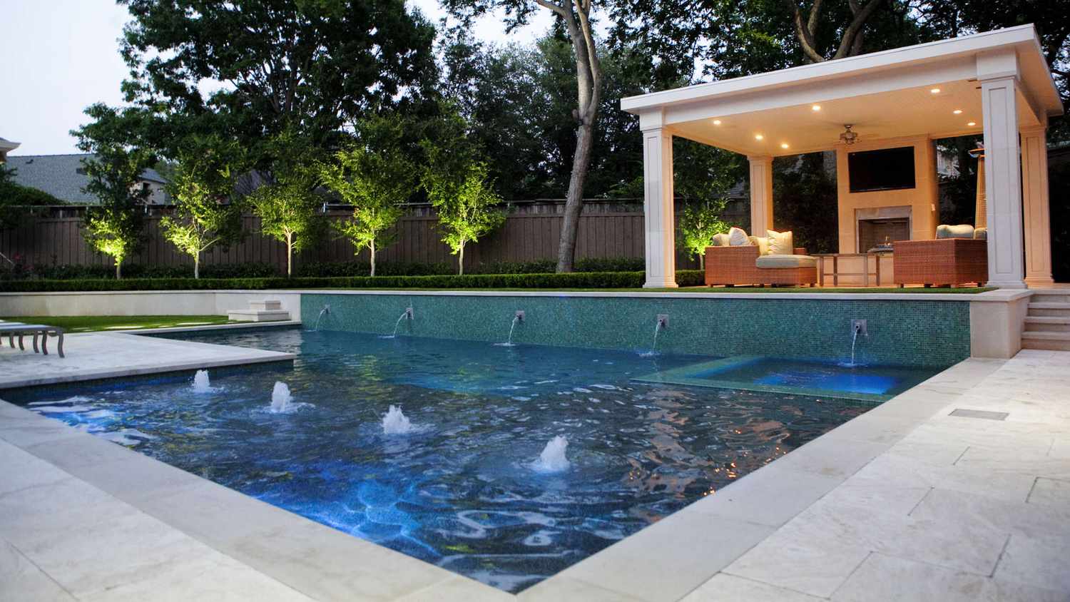 Beleuchtung der Pool-Cabana