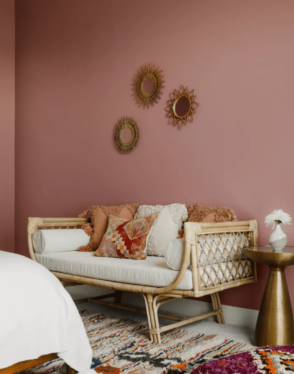 Rosa Schlafzimmersofa