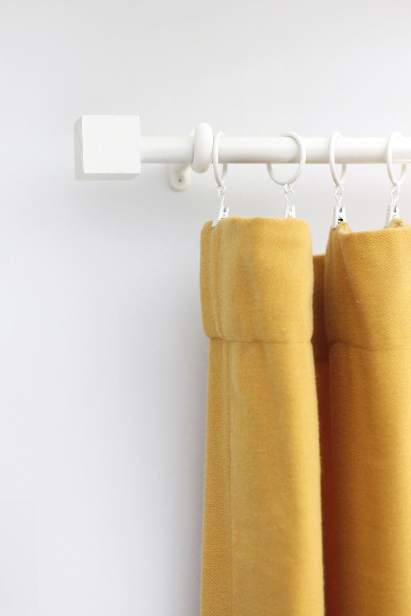 Eine weiße DIY-Gardinenstange