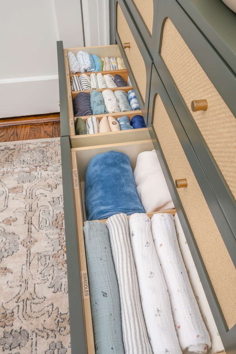 how to organize a nursery dresser