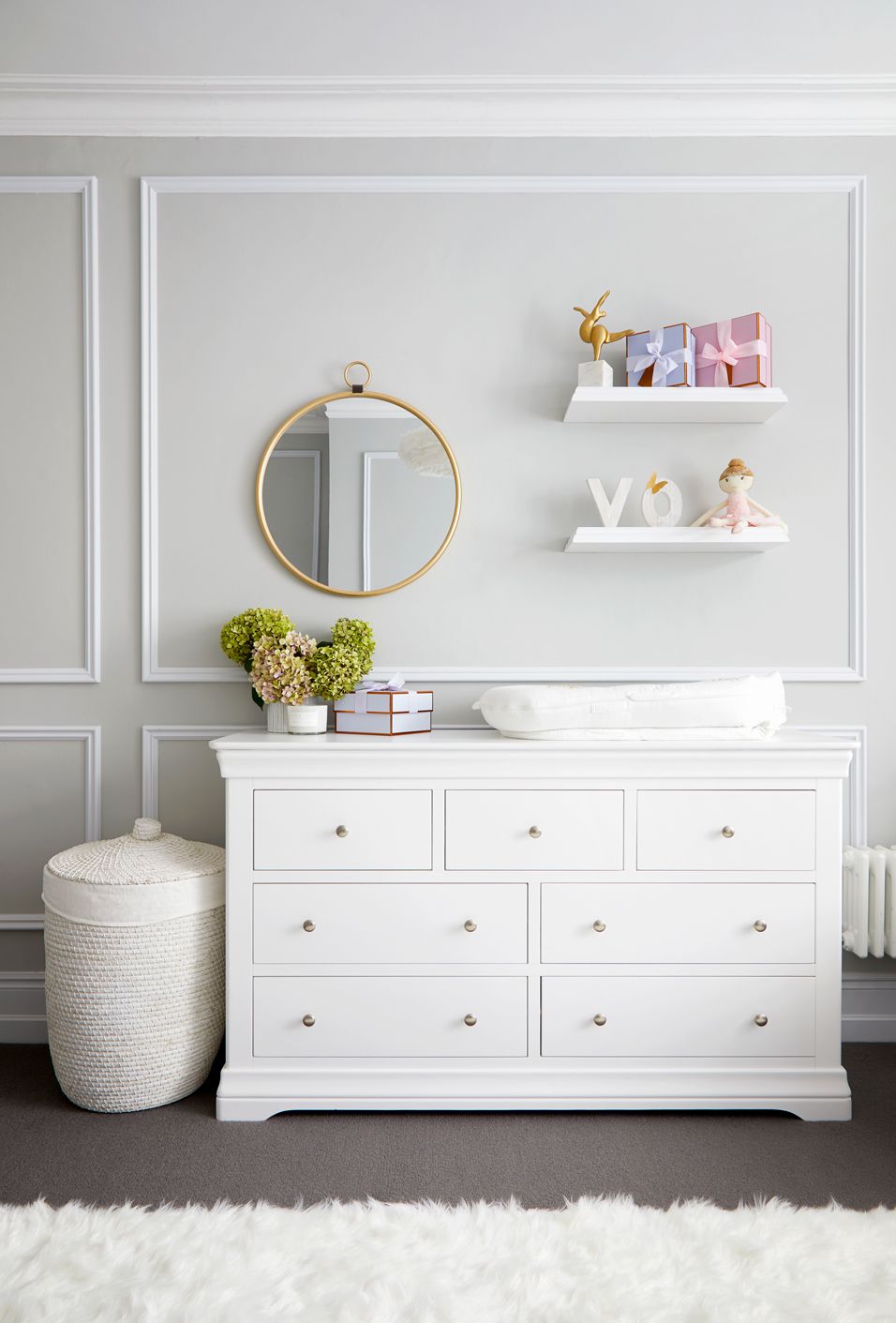 organize nursery dresser