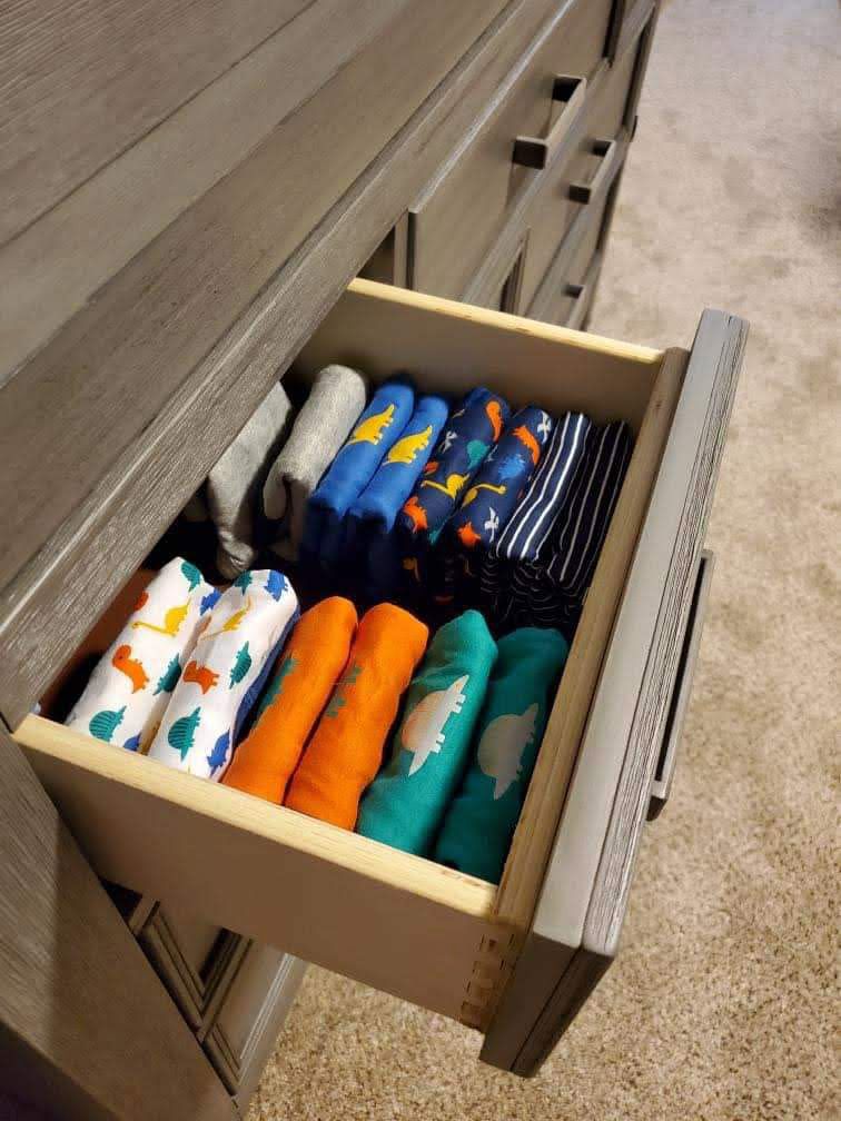 organize nursery dresser
