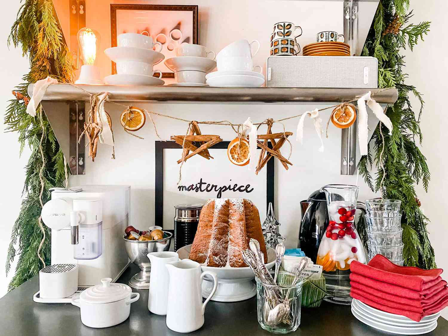 christmas kitchen coffee station
