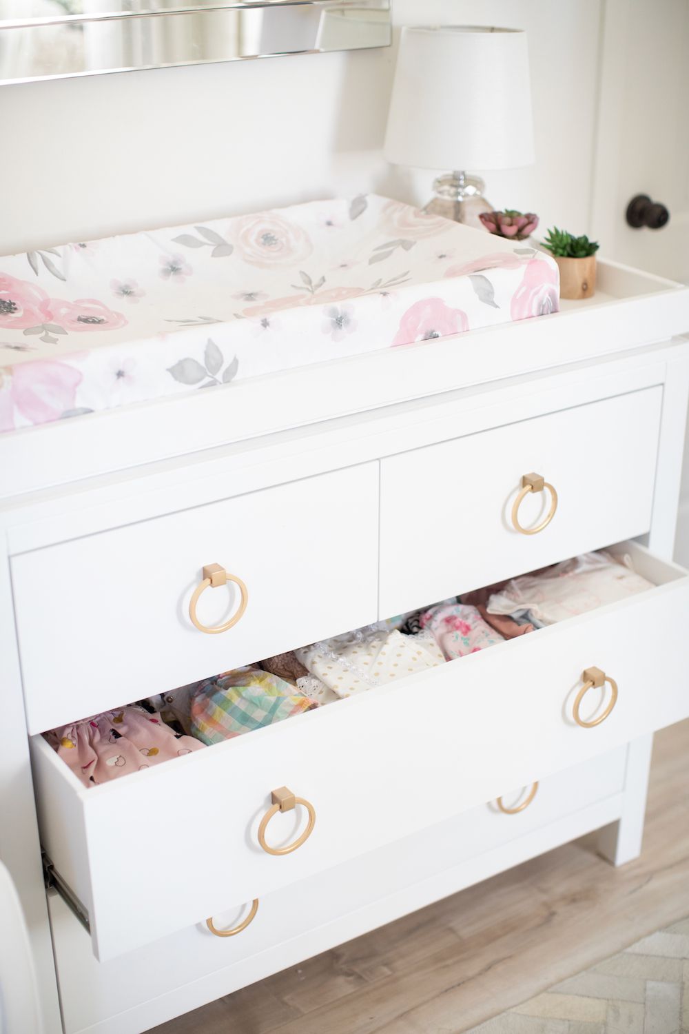 how to organize a nursery dresser