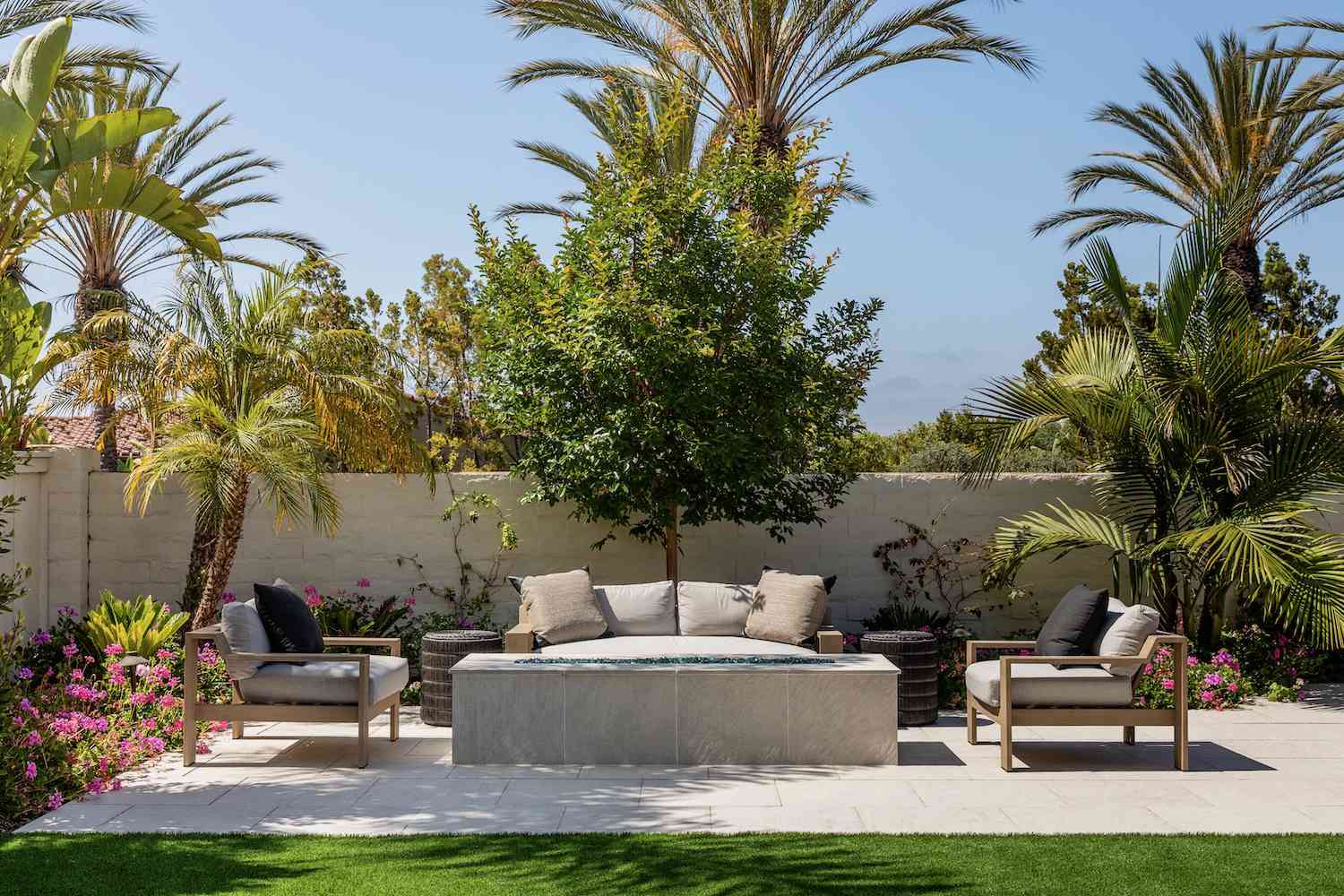 backyard oasis with fire pit