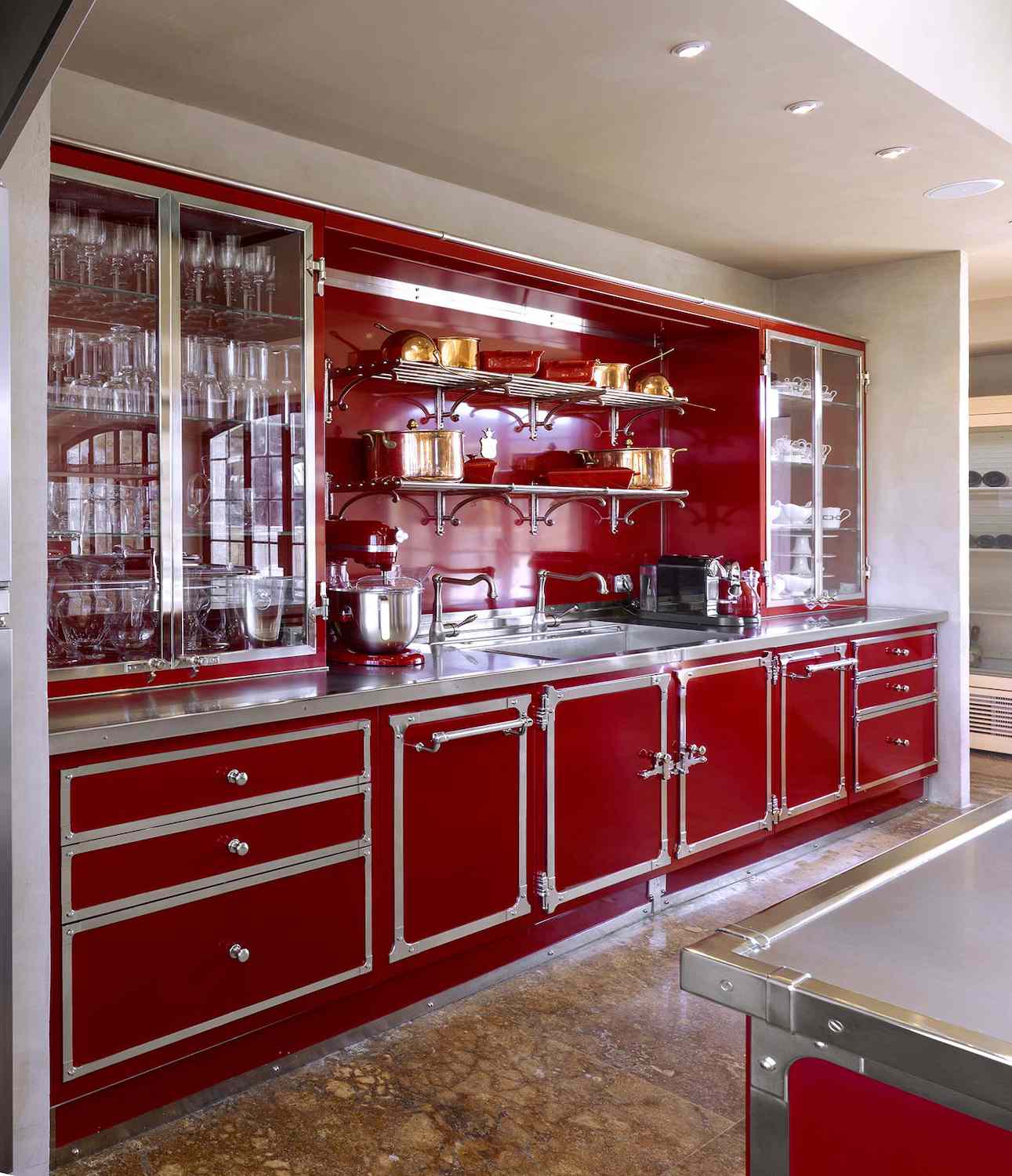 Rote Küchenbacksplash