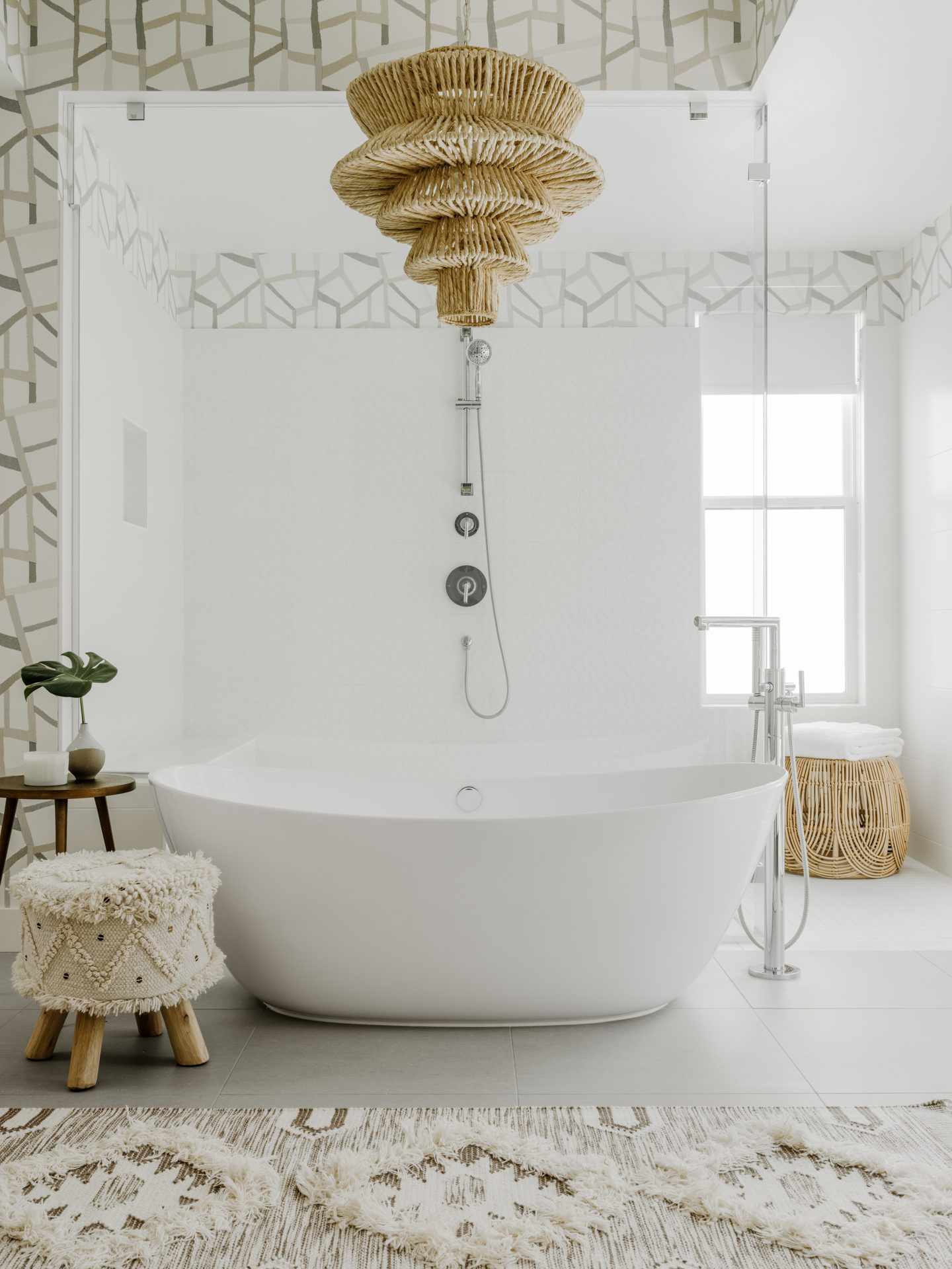 White Boho-Badezimmer-Ideen im Boho-Stil