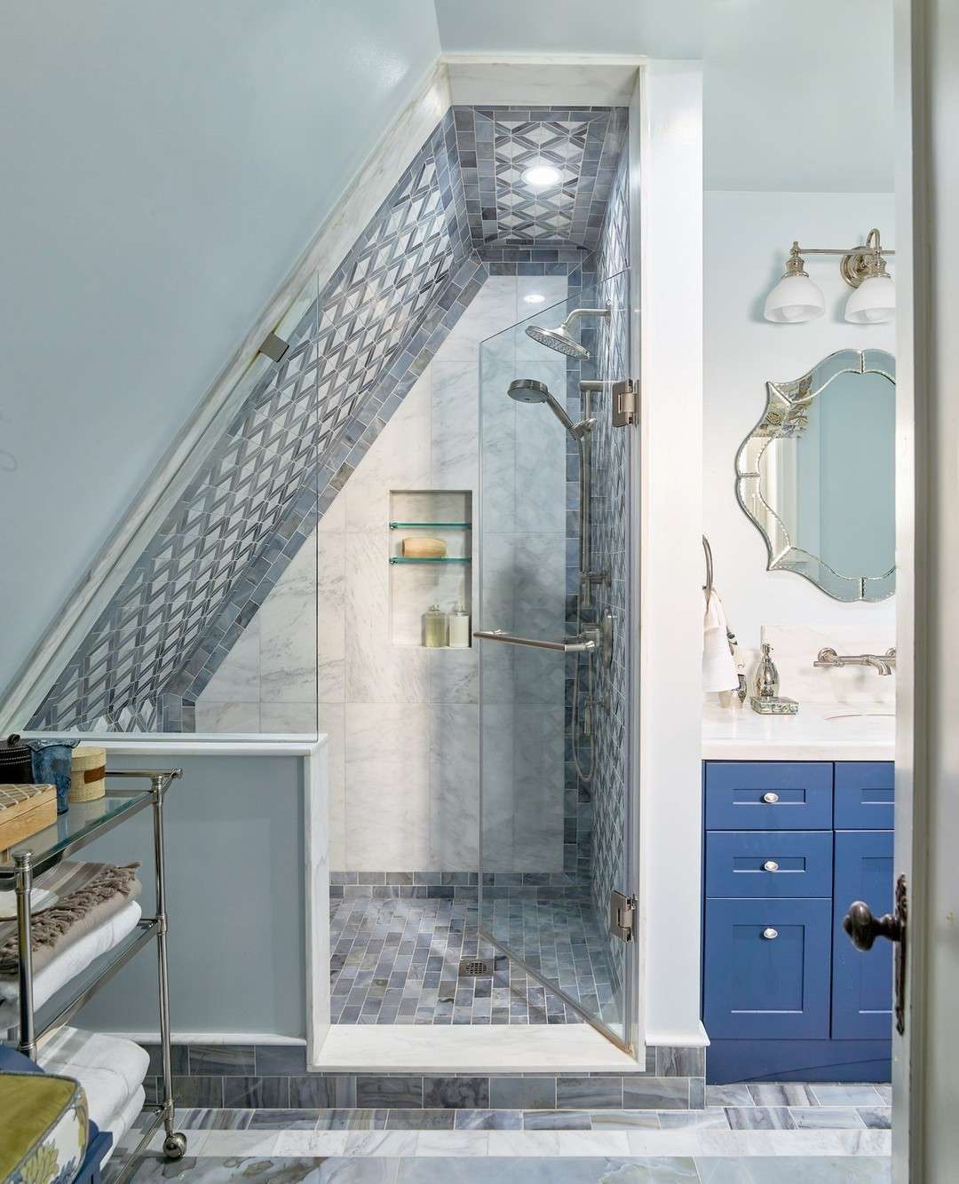 Dusche auf dem Dachboden