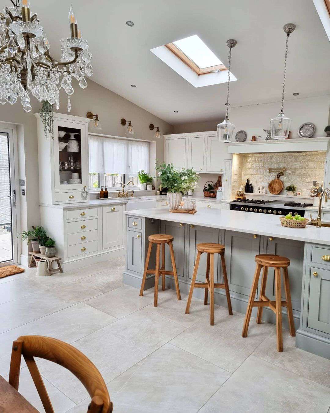 A kitchen island with cabinets