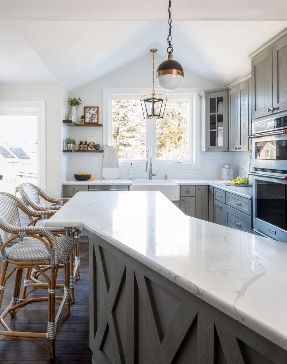 angled kitchen island