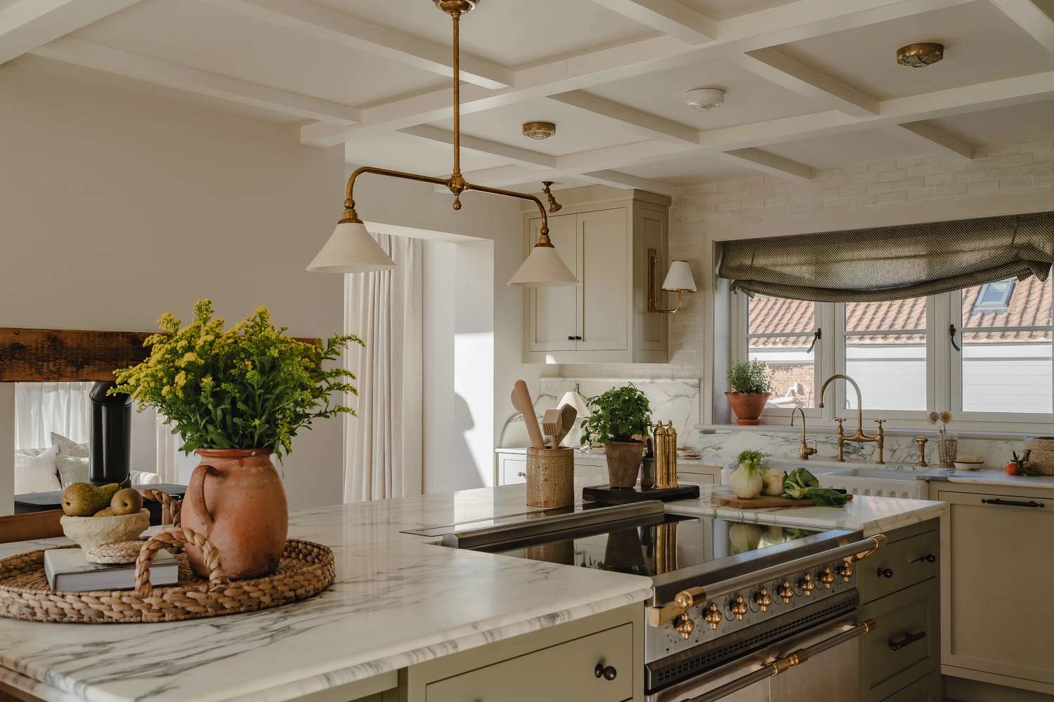 kitchen island with cooking space