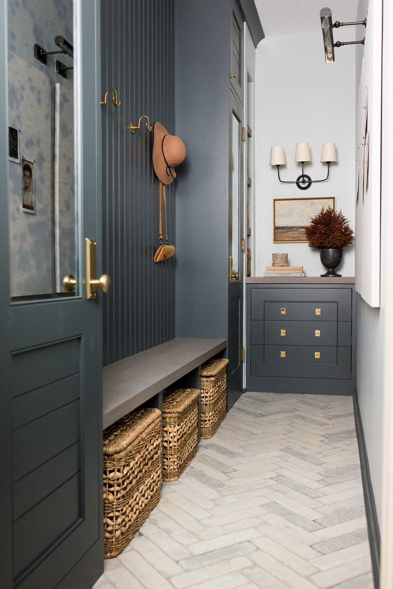 Floor to ceiling storage in a small hallway