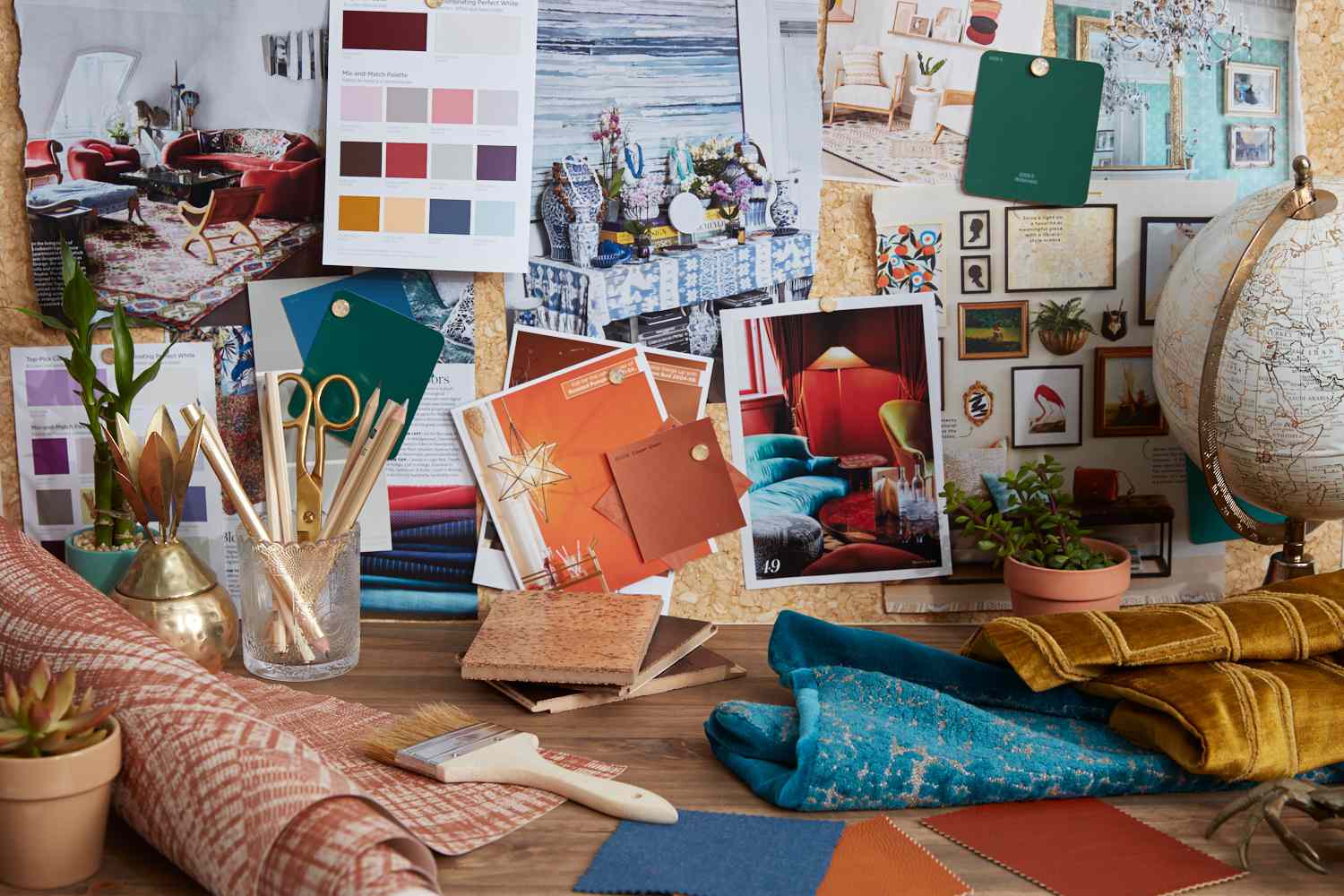 6 Dinge, die Sie immer tun sollten, bevor Sie Möbel einkaufen, sagen Designer 4 Ein böhmisches Dekor -Moodboard