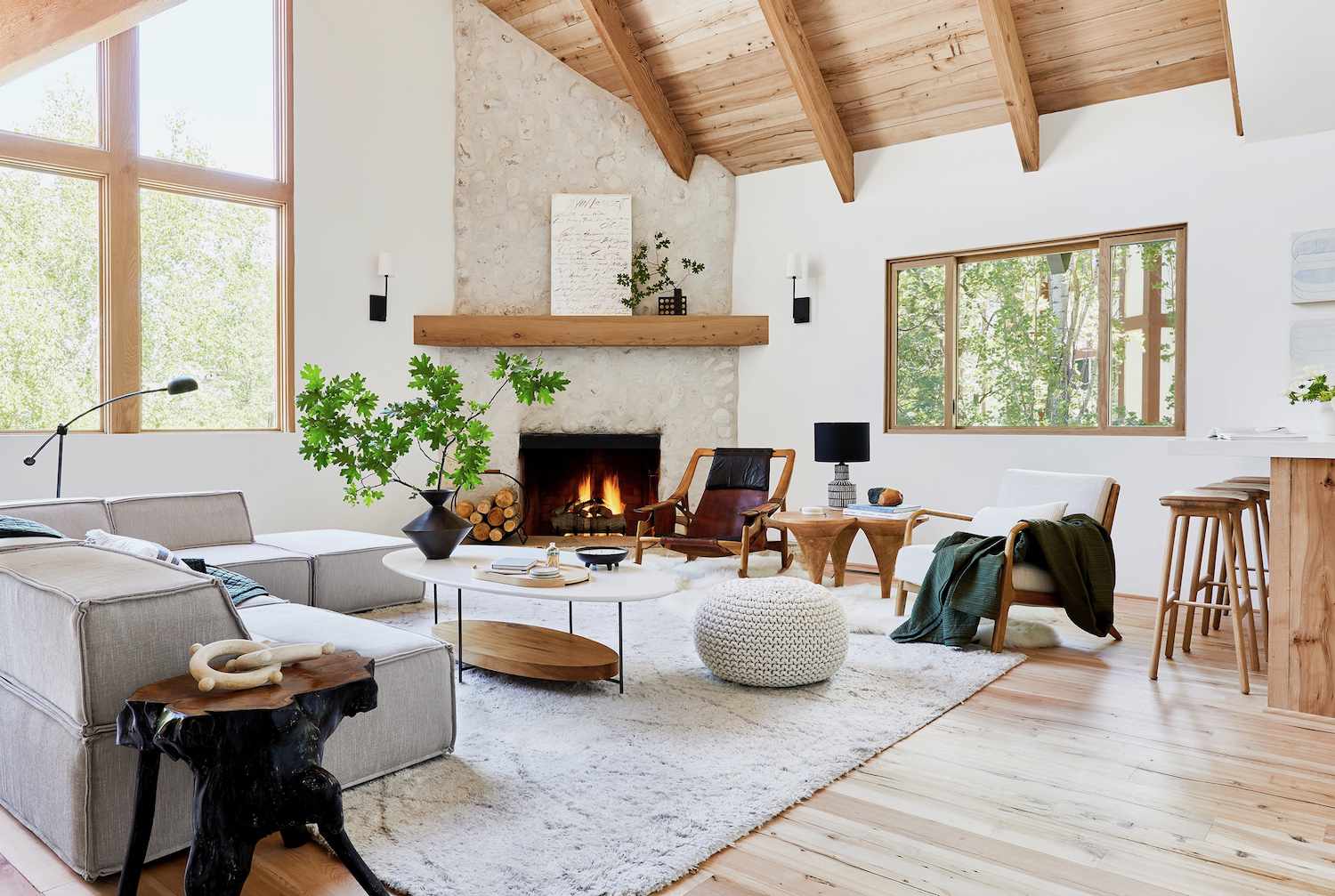 modern rustic living room