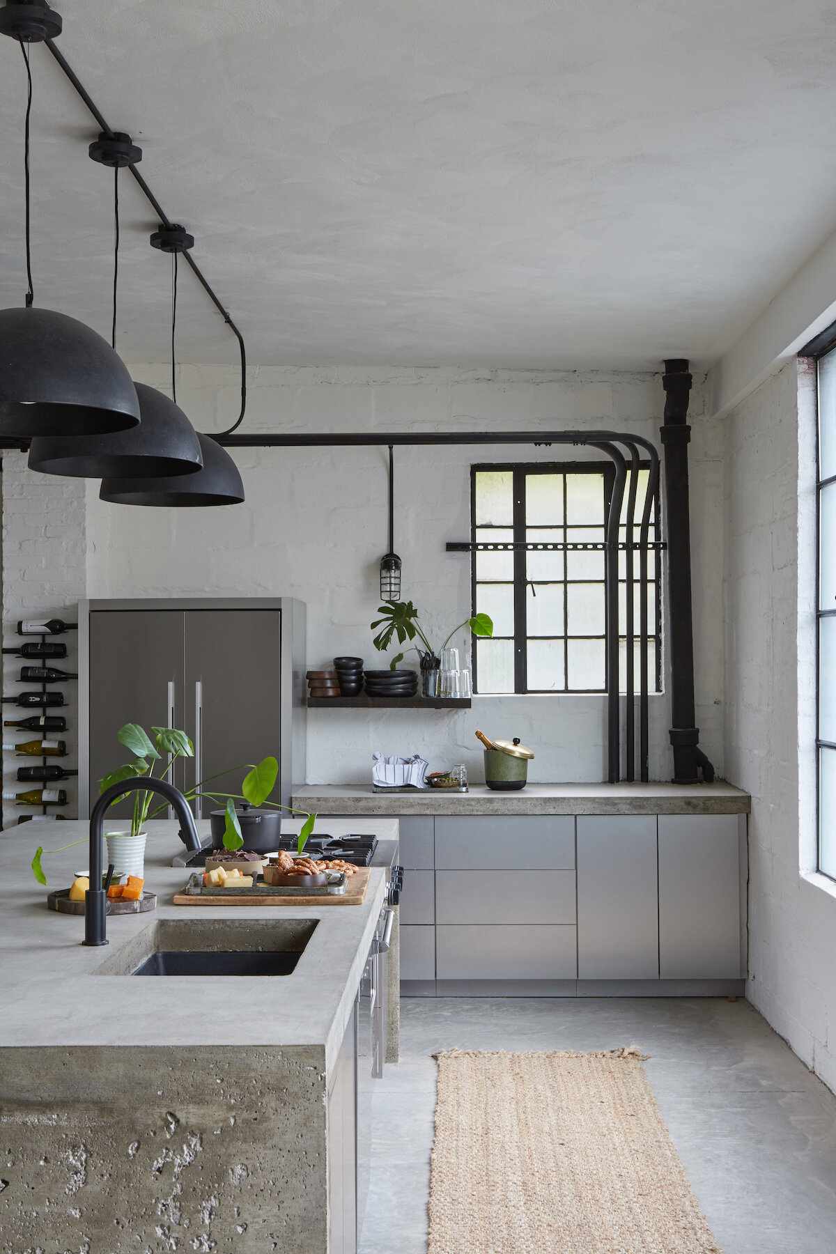 industrial kitchen loft lighting ideas