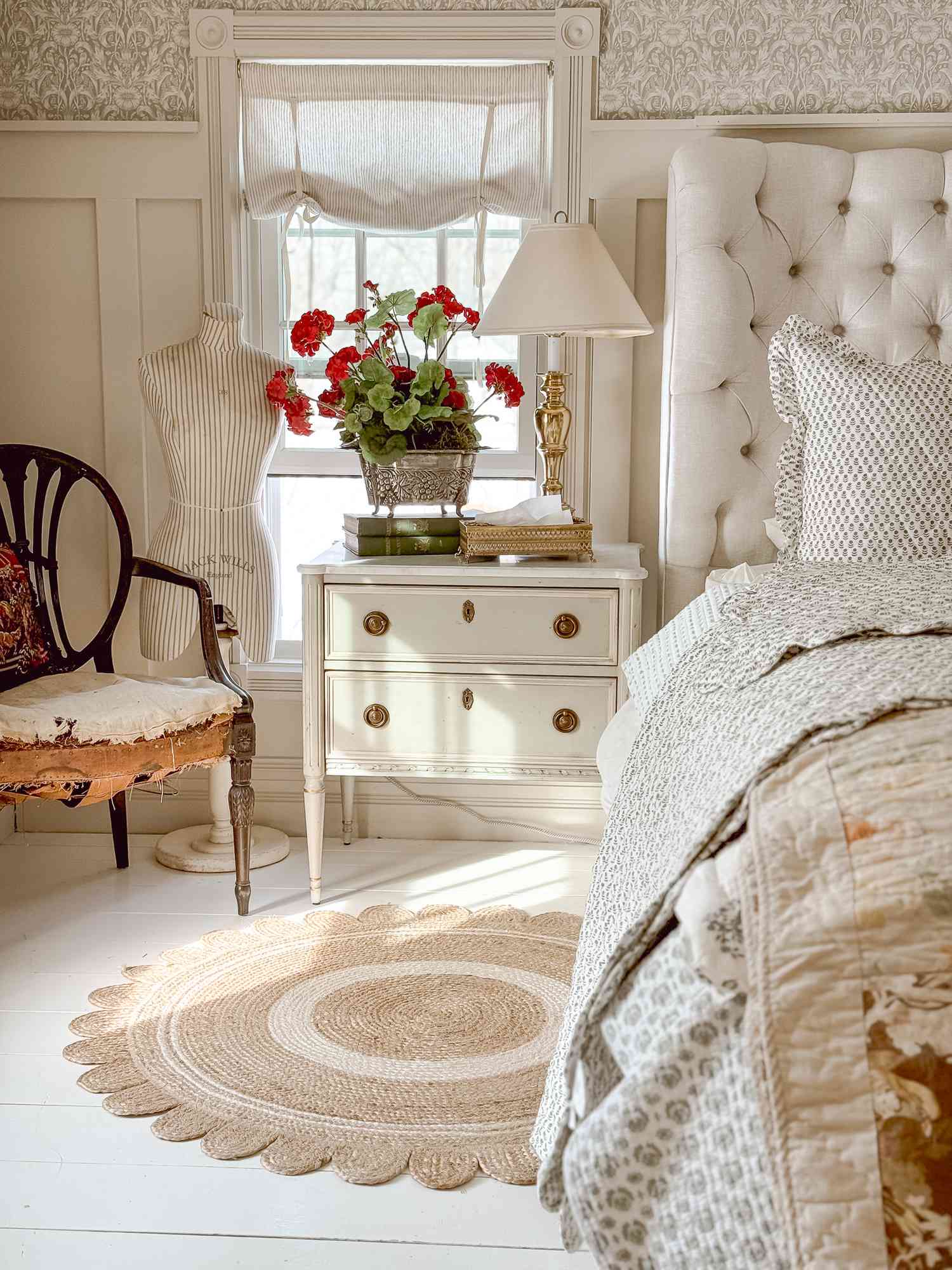 farmhouse painted bedside dresser