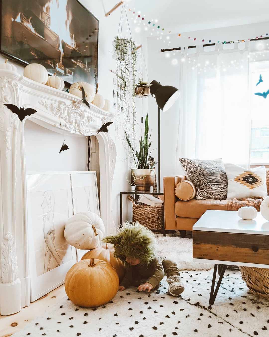 Halloween Mantel Ideas Stack Pumpkins