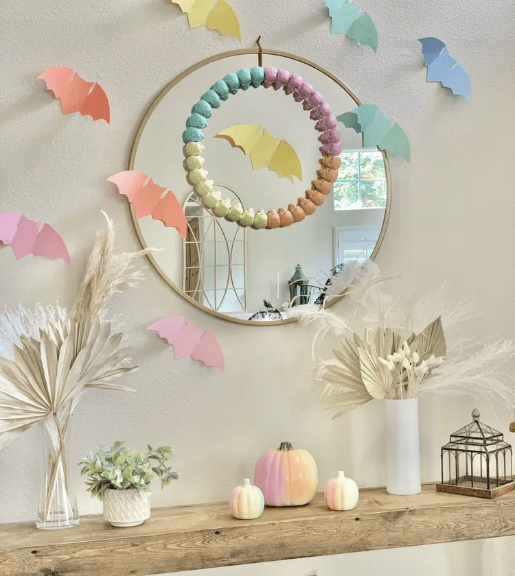 Halloween Mantel Ideen Regenbogen