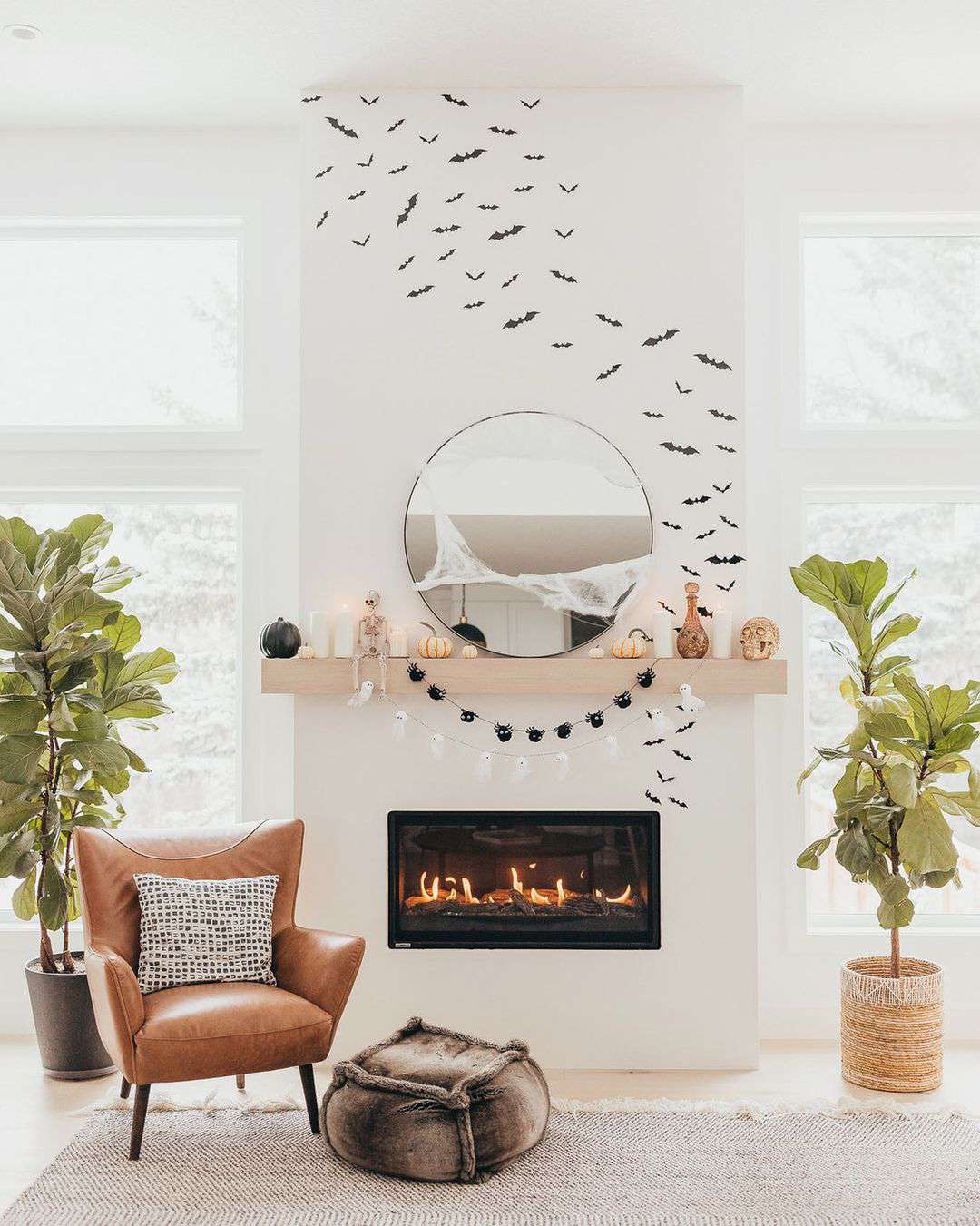 Halloween -Mantel -Ideen Fledermäuse