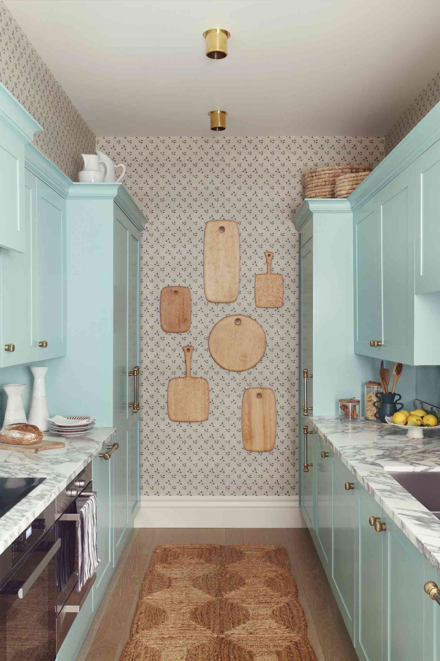 cutting boards hanging on wall