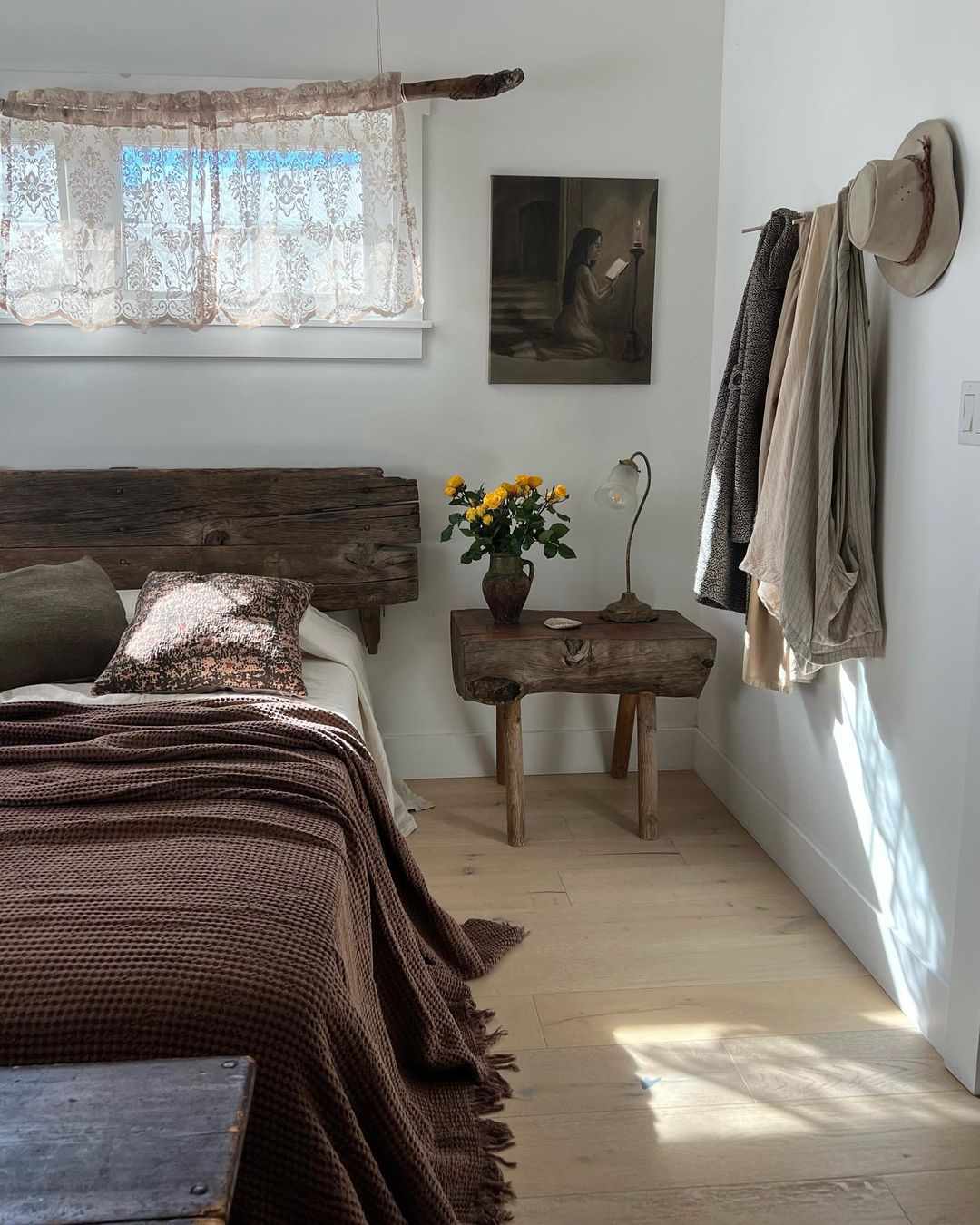 hats on hooks as wall decor