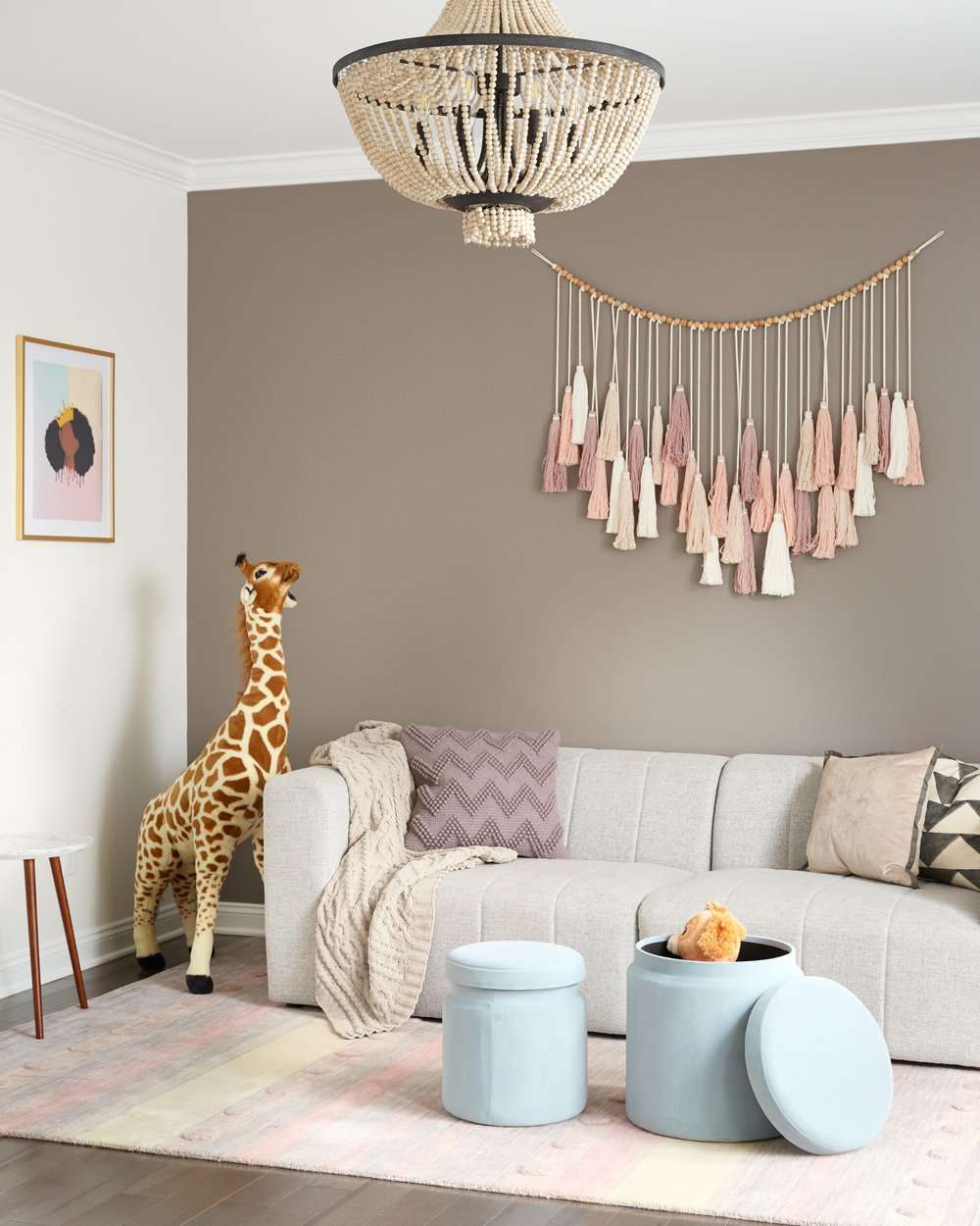 tassel wall hanging in kid's room