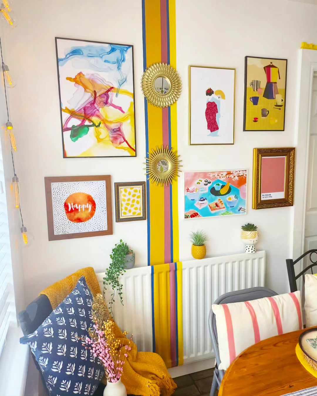painted striped wall