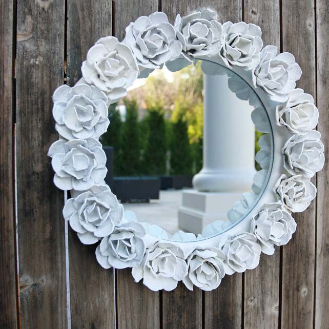 egg carton mirror frame