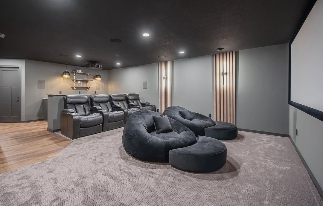Moody Media Room Walls