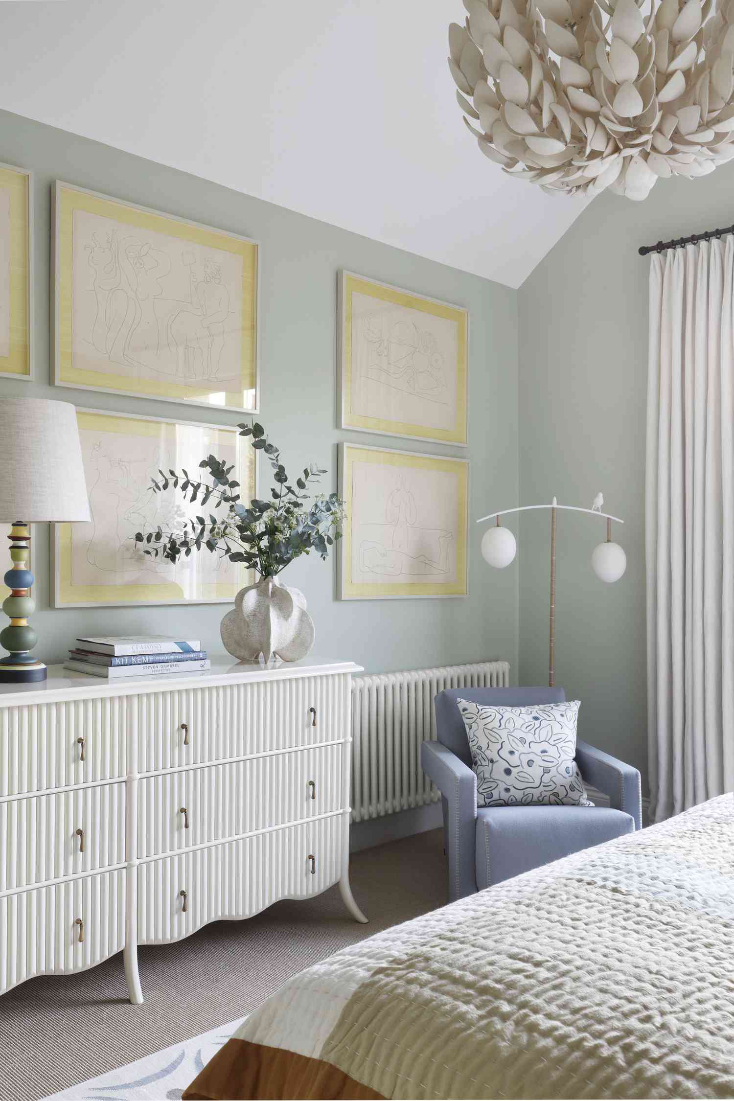painted fluted wood dresser